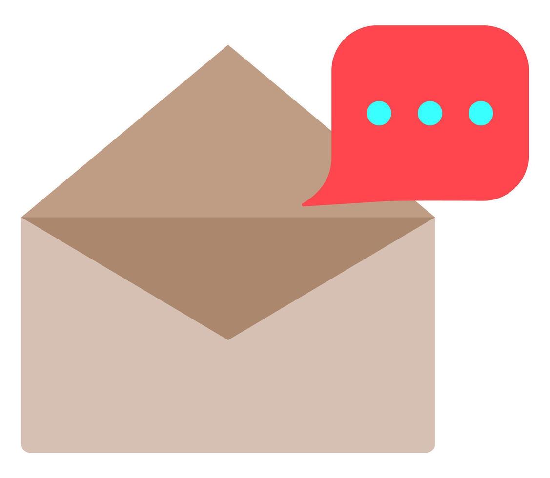 Flat icon of message technical support service isolated on white background. vector