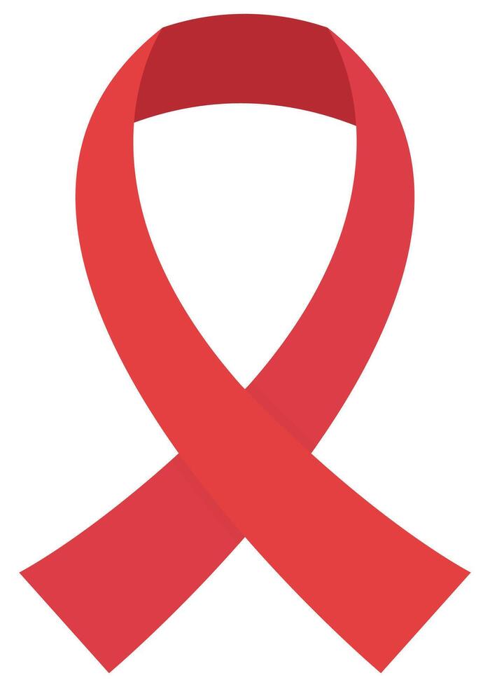 Red ribbon flat icon isolated on white background. vector