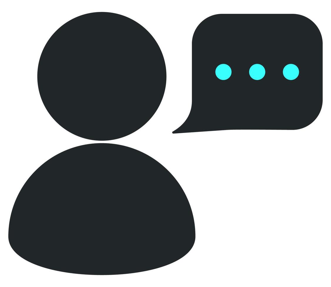User and speech bubble flat icon isolated on white background. vector