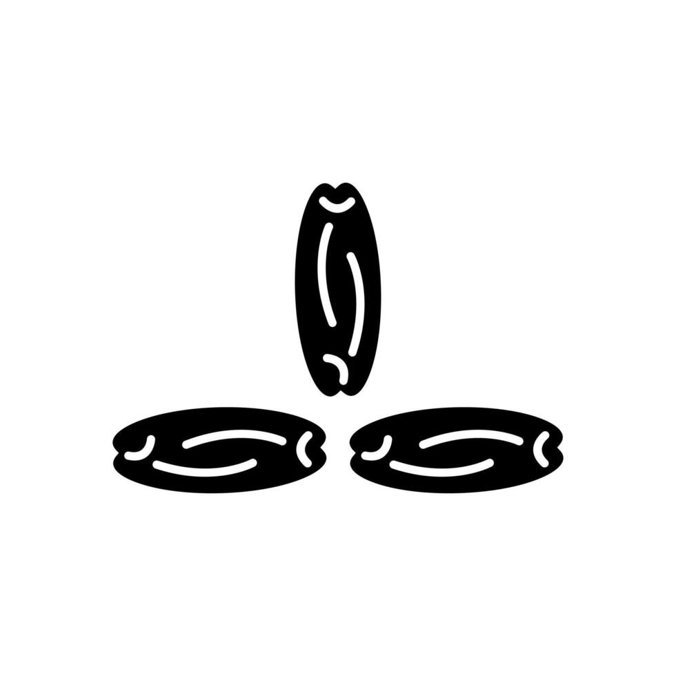 Black and white Illustration design of three dates icon, Islamic Ramadan icon vector