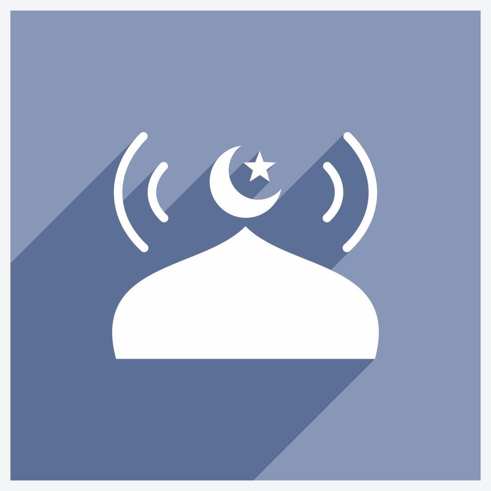 Illustration design of mosque dome icon with moon and star motif, Islamic Ramadan icon vector
