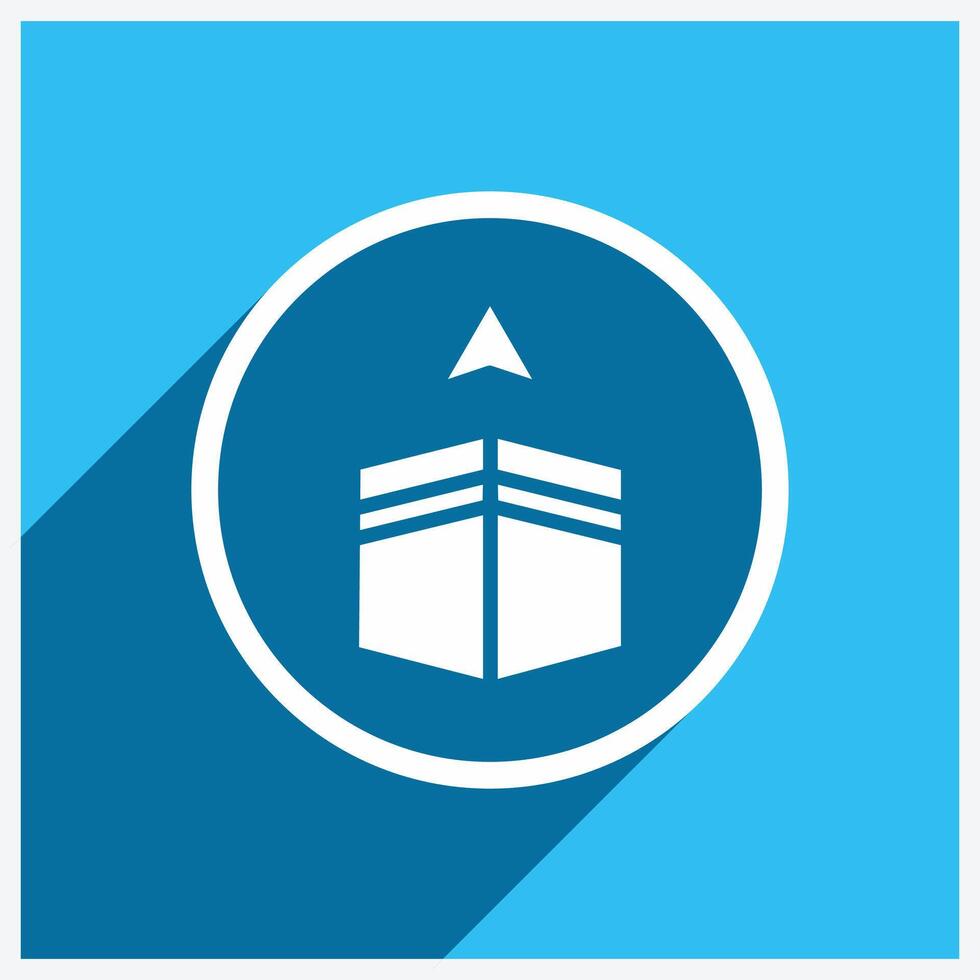 Illustration design of the direction of the Qibla icon to the Kaaba, the Islamic Ramadan icon vector