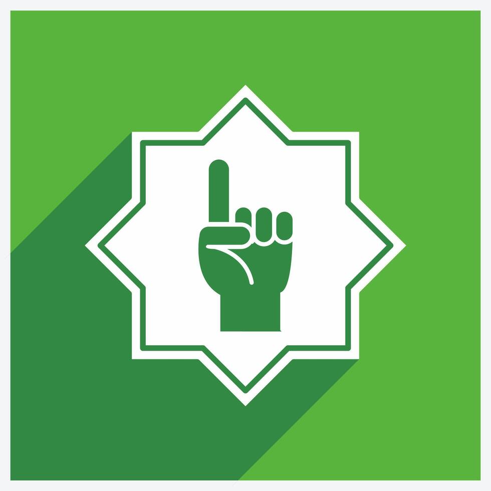 Mandala icon illustration design with pointing hand motif, Islamic Ramadan icon vector
