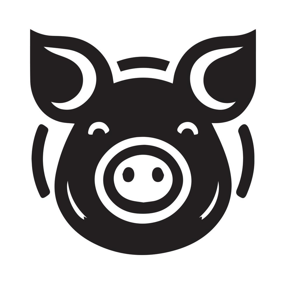 Happy Farm Pig Logo Design vector