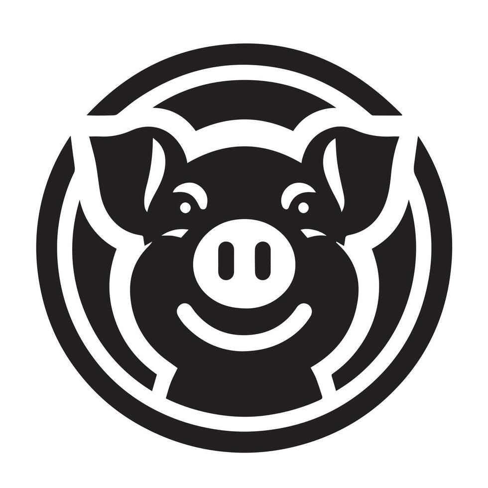 Grilled Pig Head Logo, Perfect for Food Businesses vector