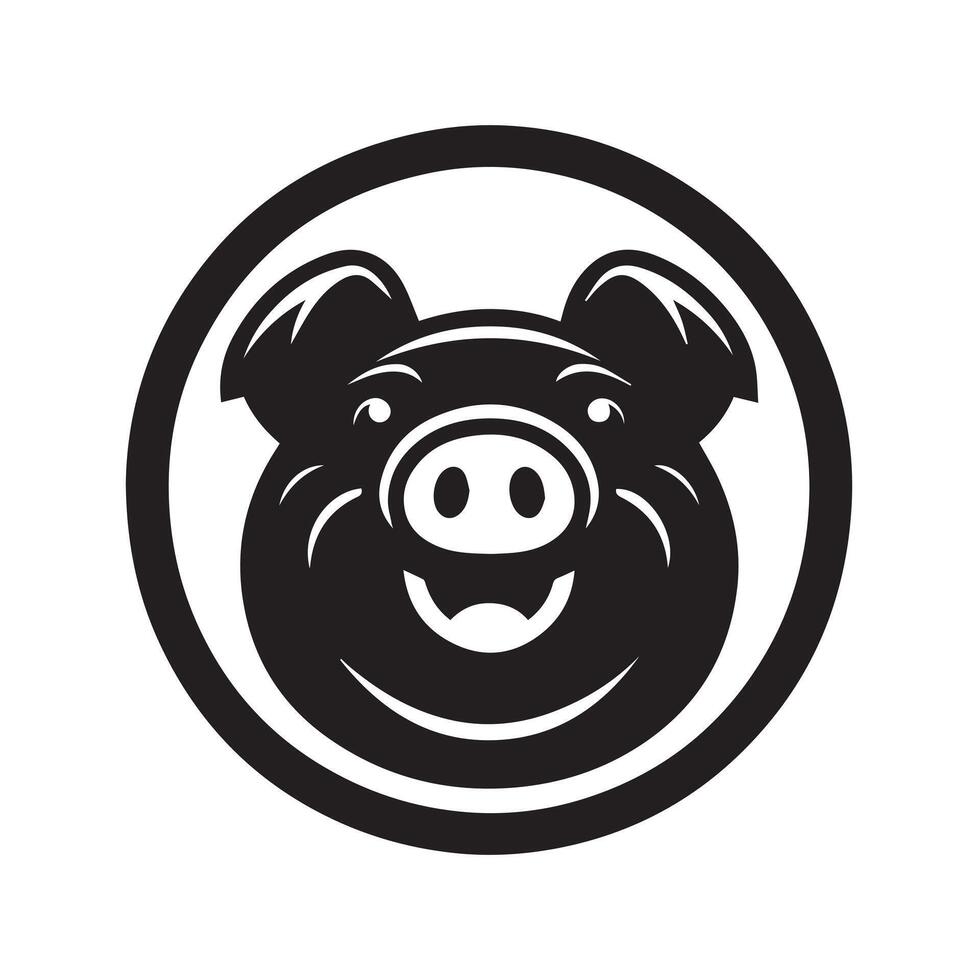 Hungry Pig with a Delicious Burger Logo vector