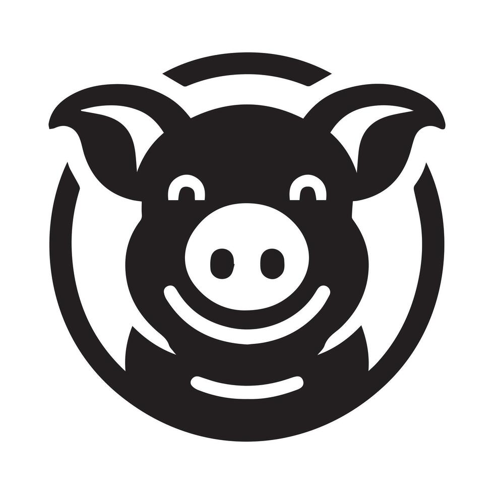 A simple, stylized silhouette of a pig. vector