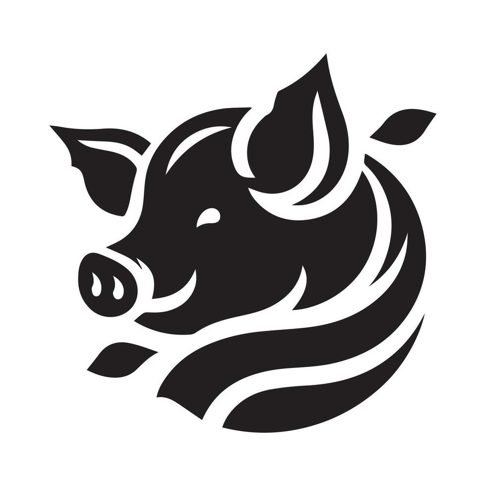 Friendly Pig Head Logo Design vector