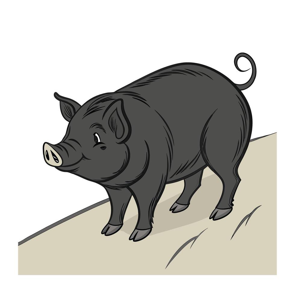 Vetor Illustration of a Majestic Wild Boar vector