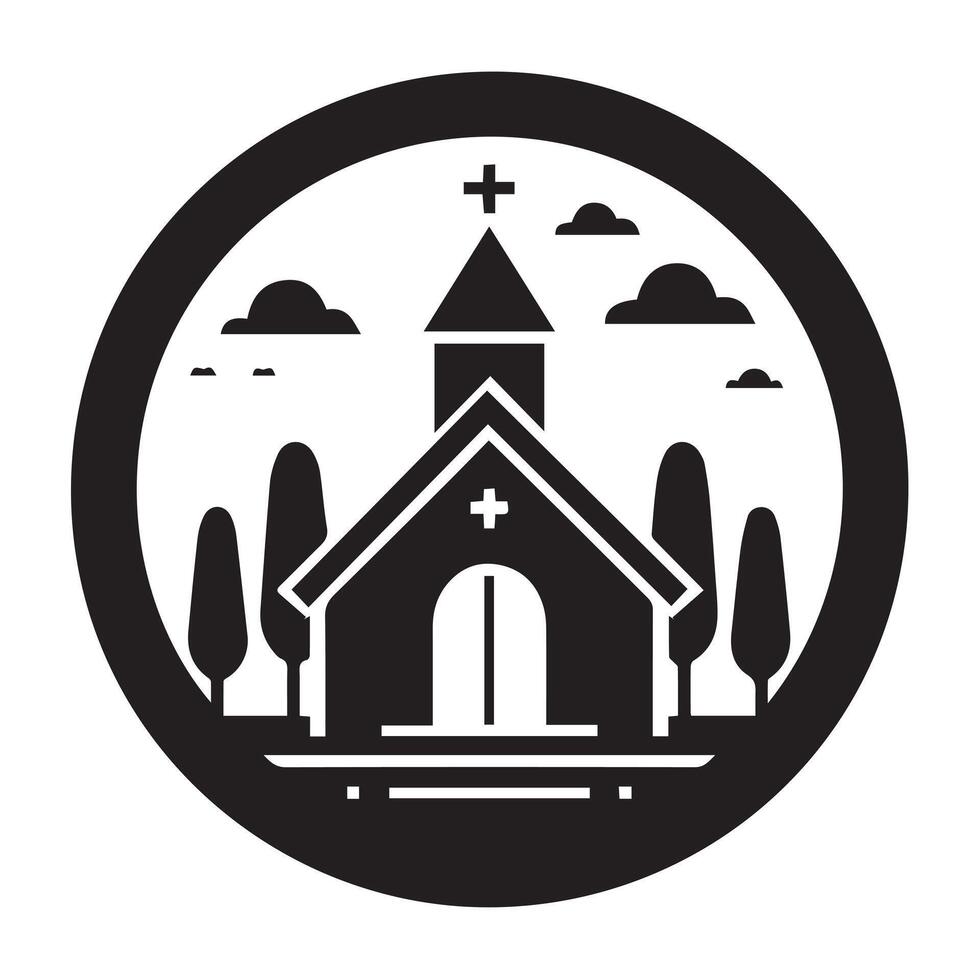 Simple, Retro Church Logo Design vector