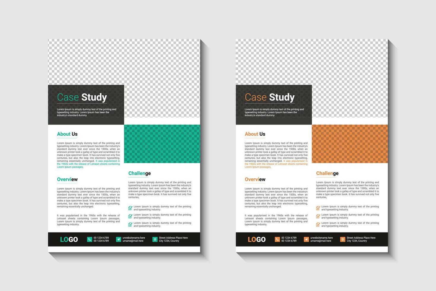 Company Case study design template vector