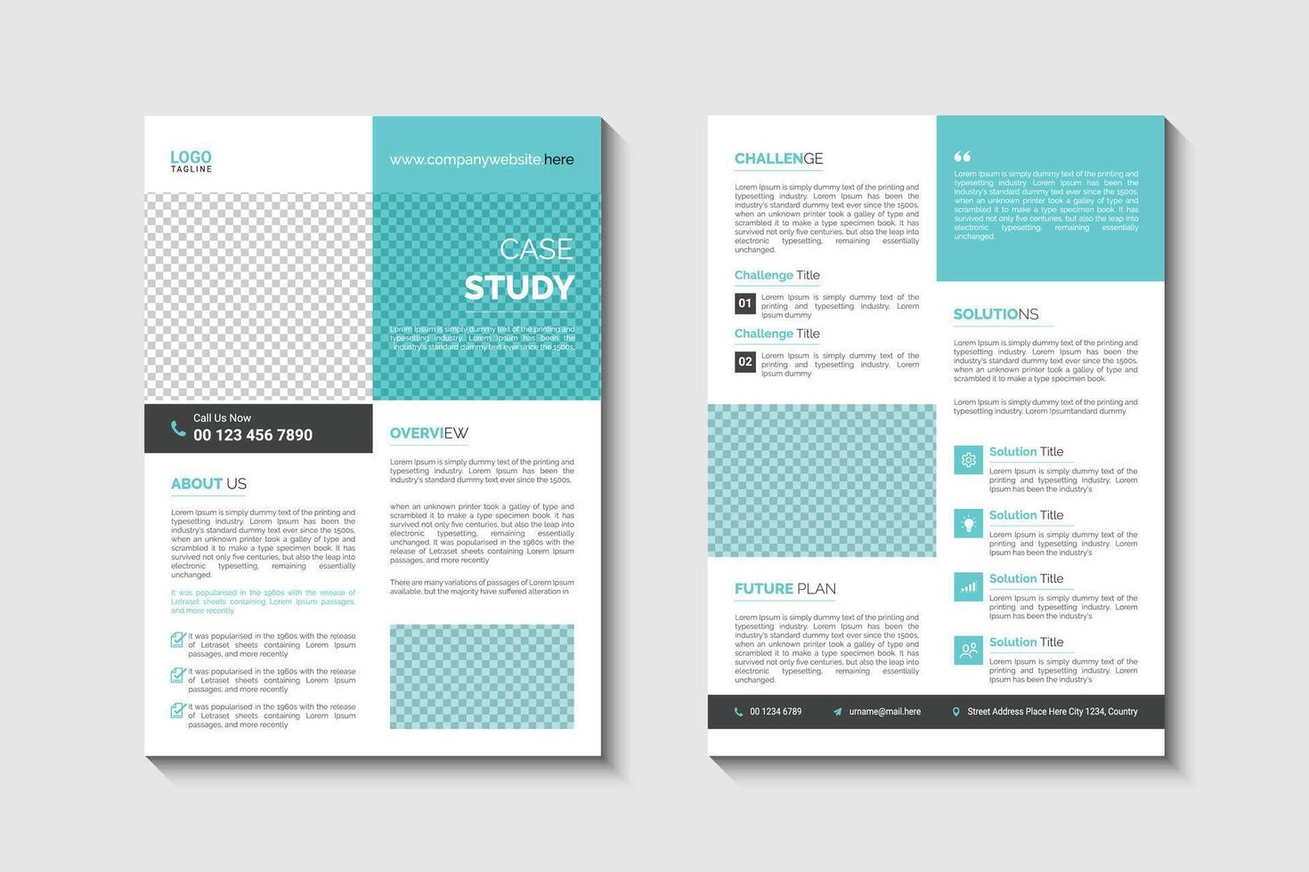Clean Case study design template vector