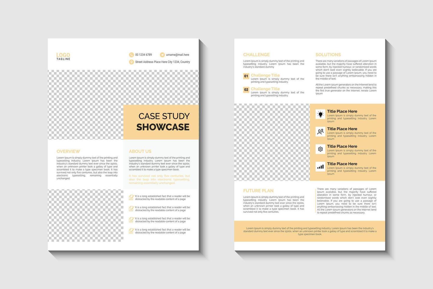 Case - study template Design vector