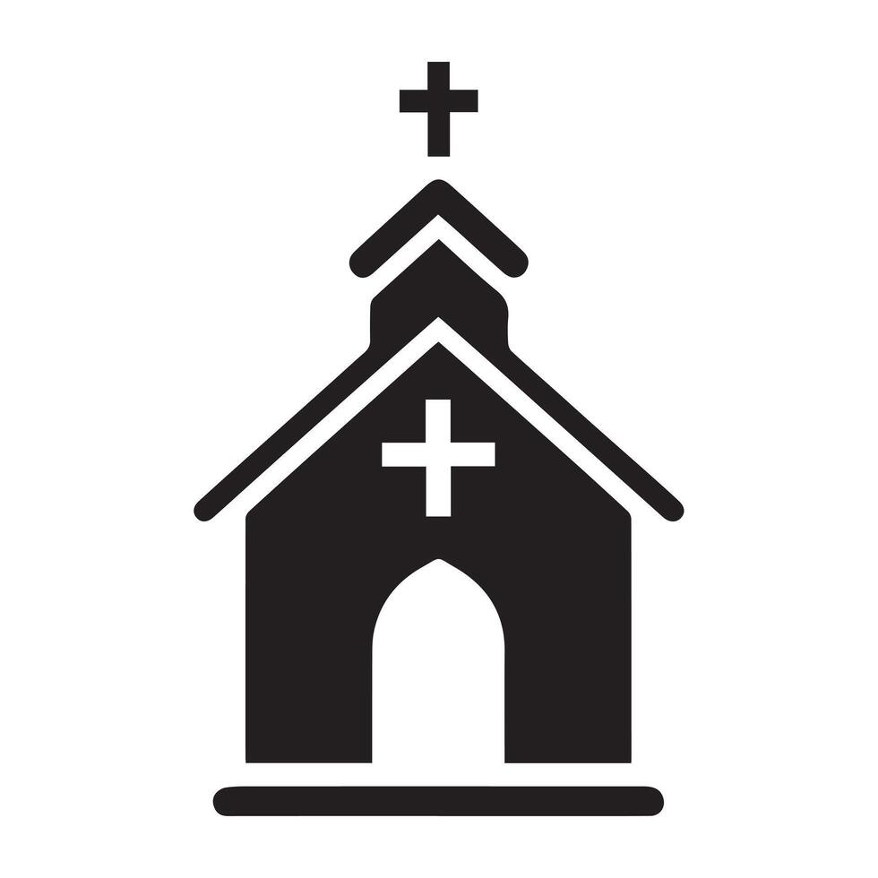 Church Icon in a Circular Frame vector