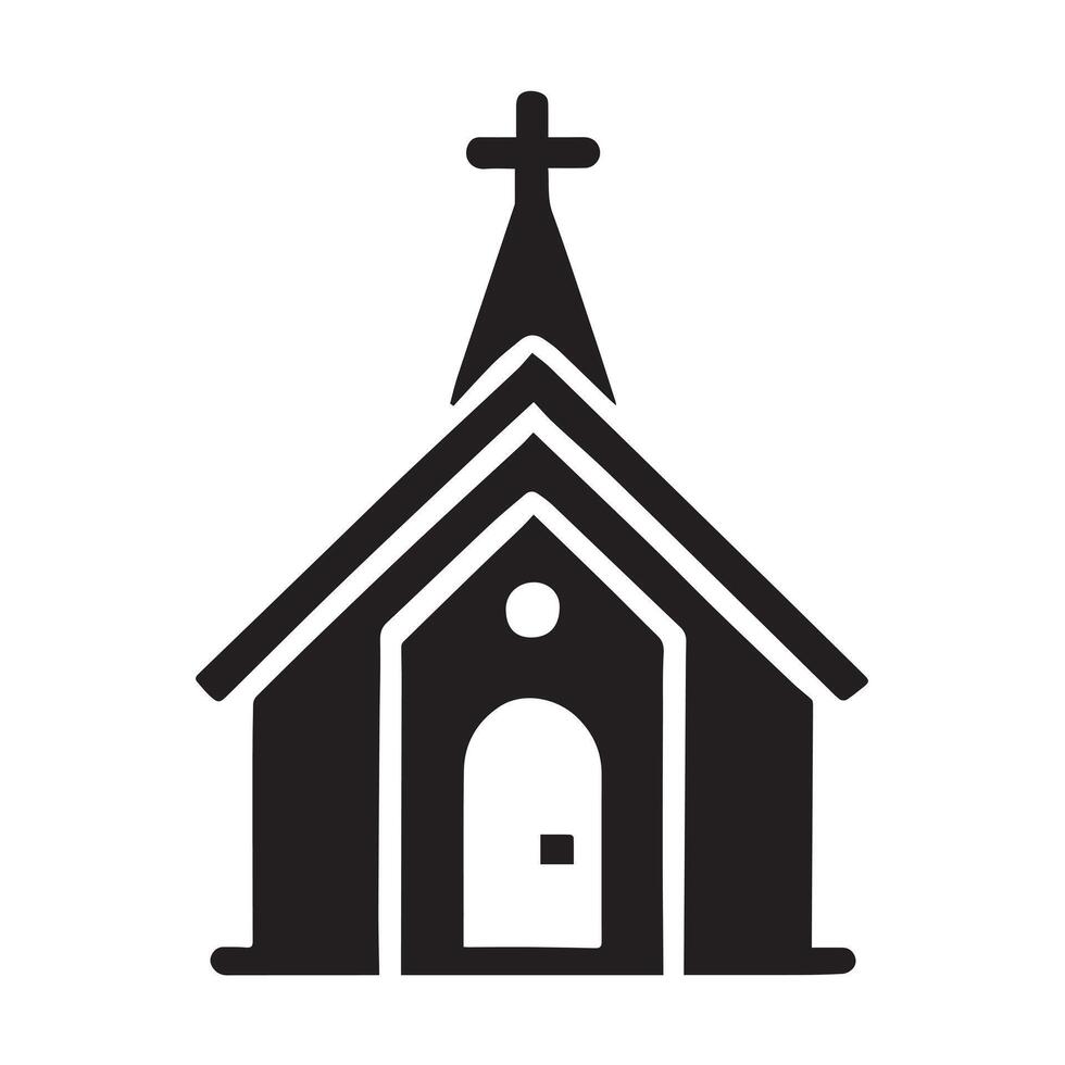 Simple Black and White Church Logo Design vector