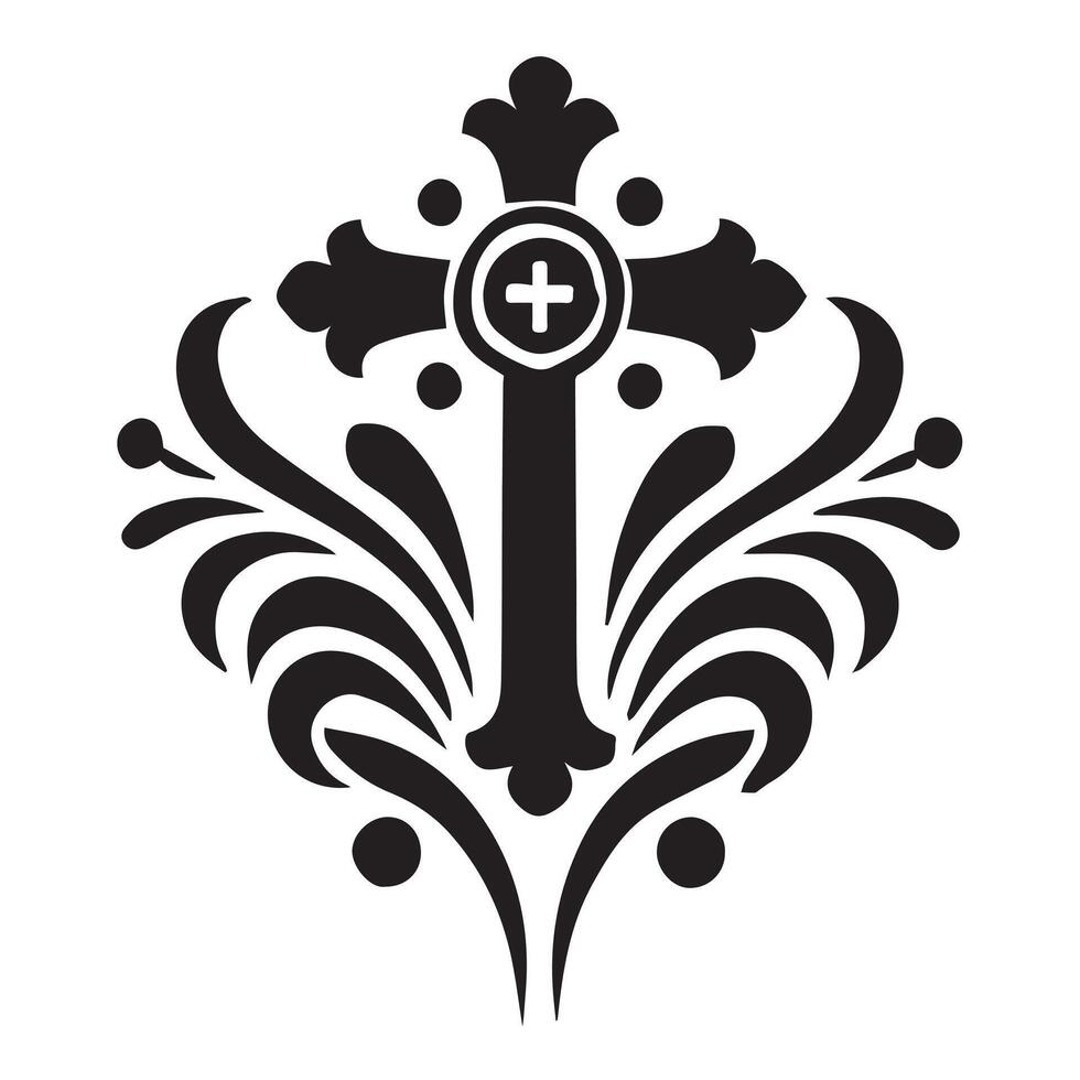 Simple Black and White Illustration of a Church Building vector