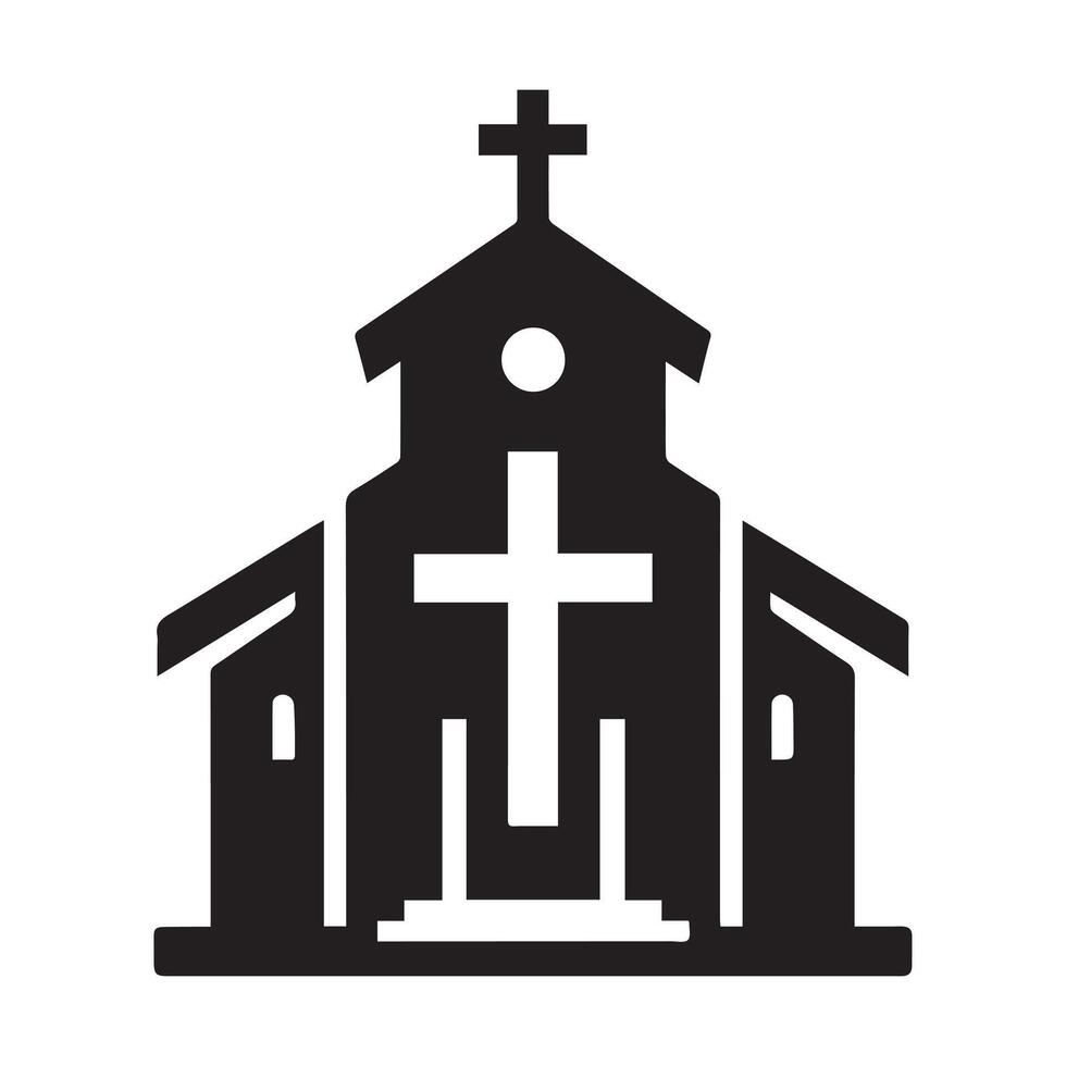 silhouette illustration of a church. vector