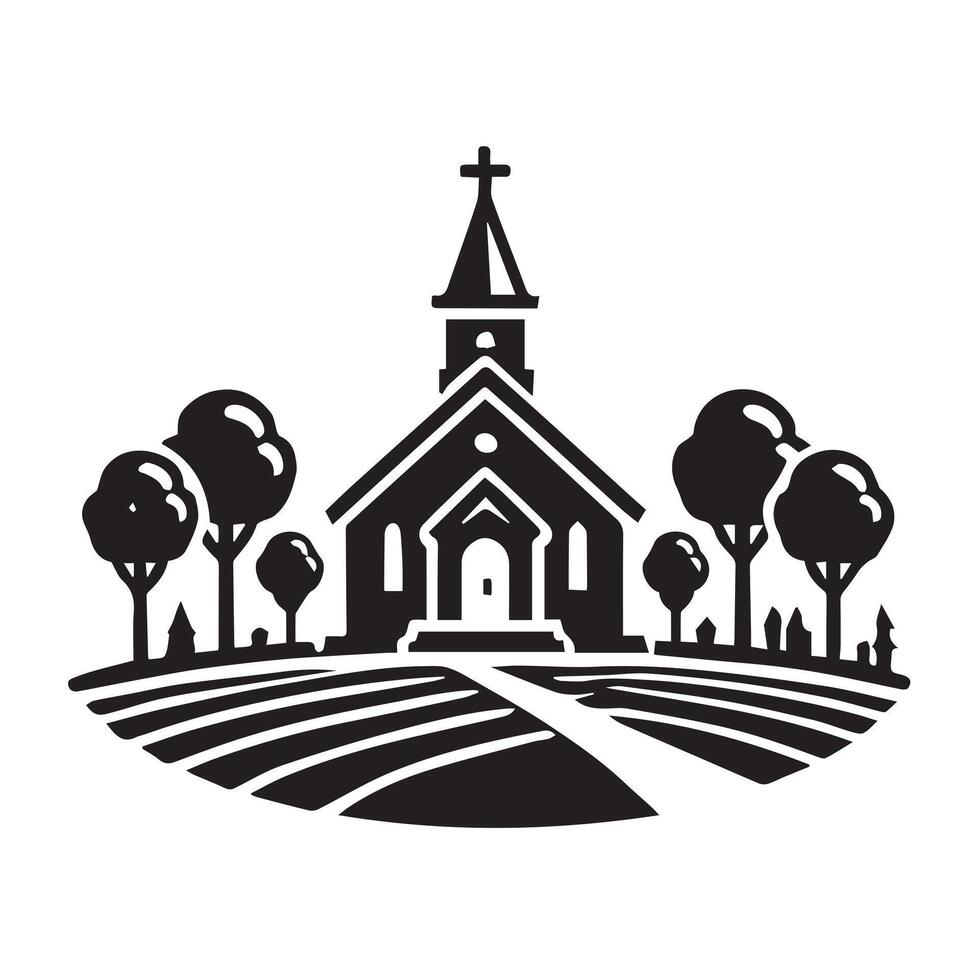 silhouette of a church, perfect for religious-themed designs vector
