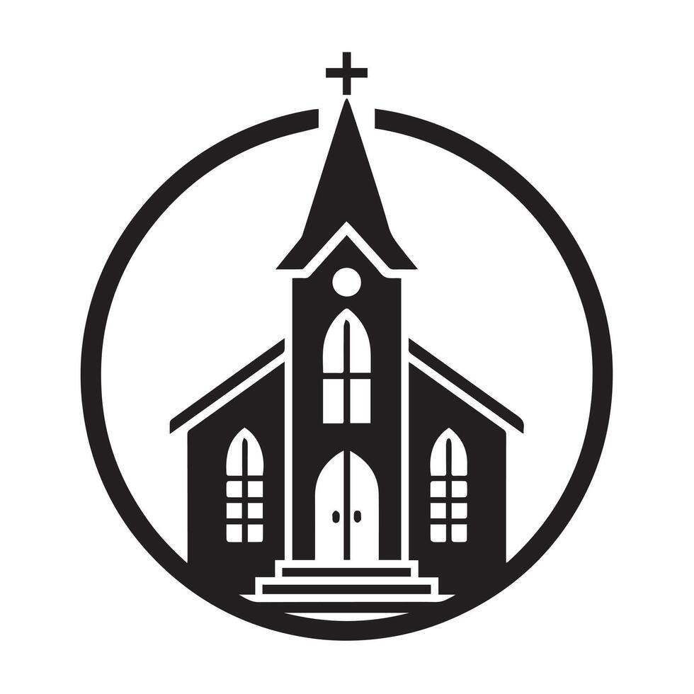 Simple, Religious Church Icon with Radiant Aura vector