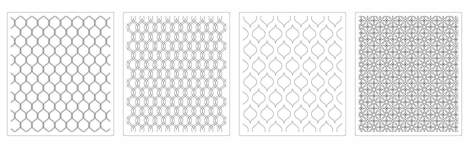 A set of four different patterns of lines vector