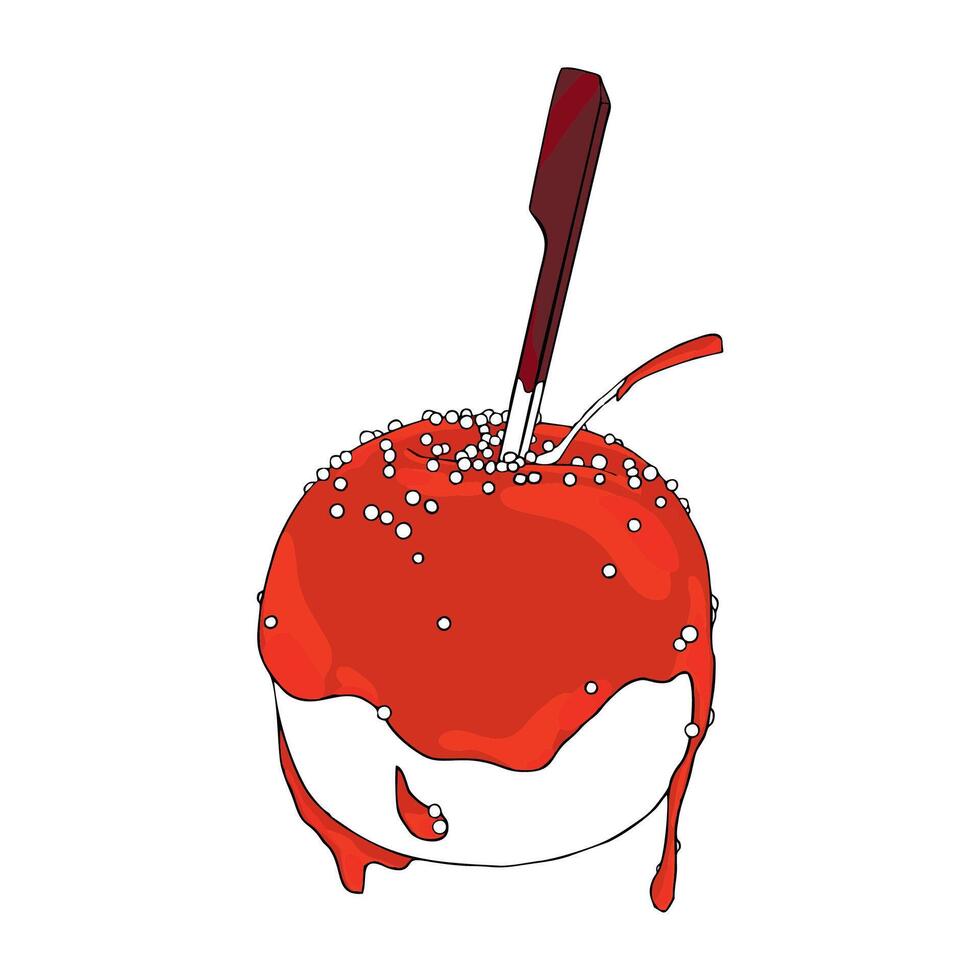 apple in caramel glaze vector