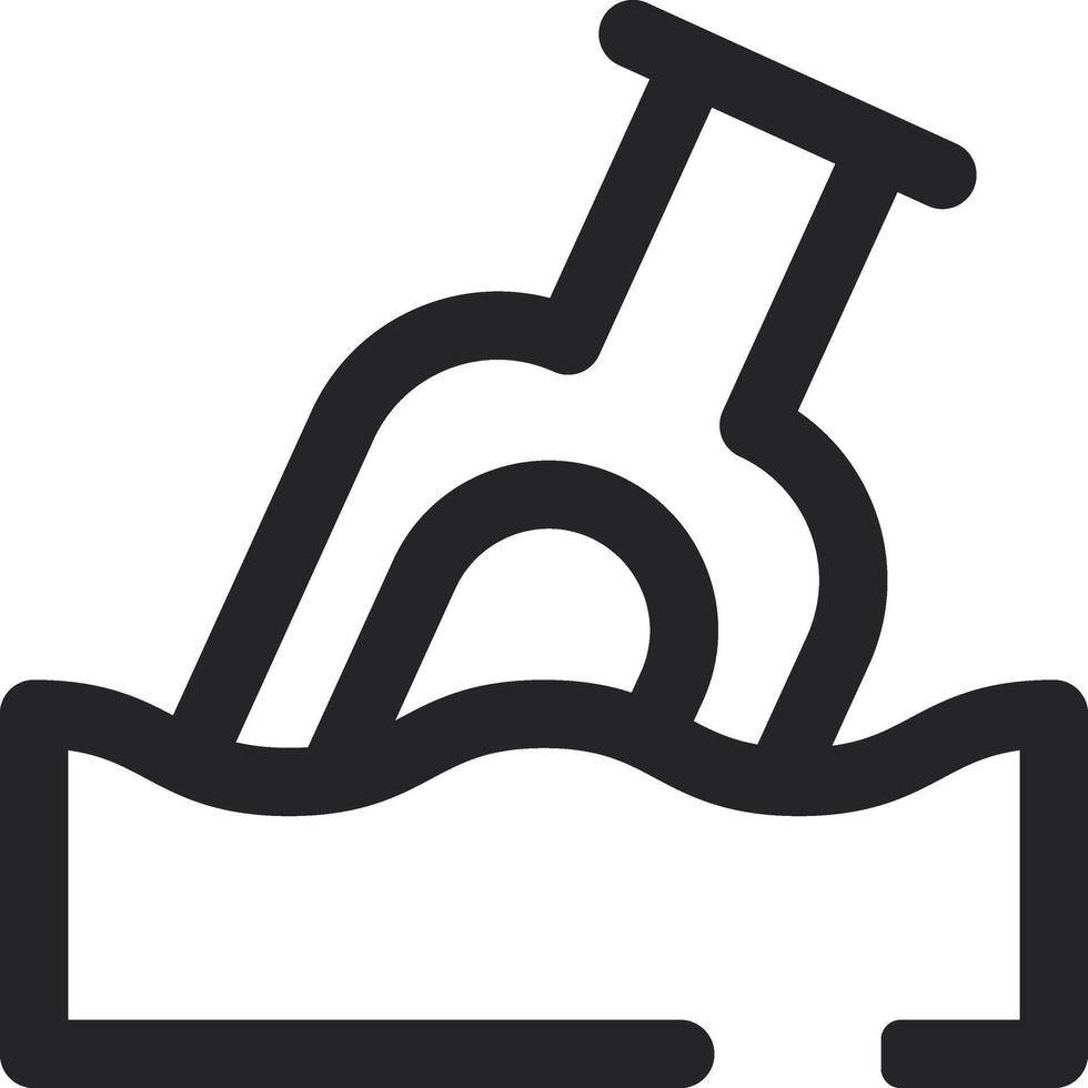 Rounded Stroke Beach Icon vector