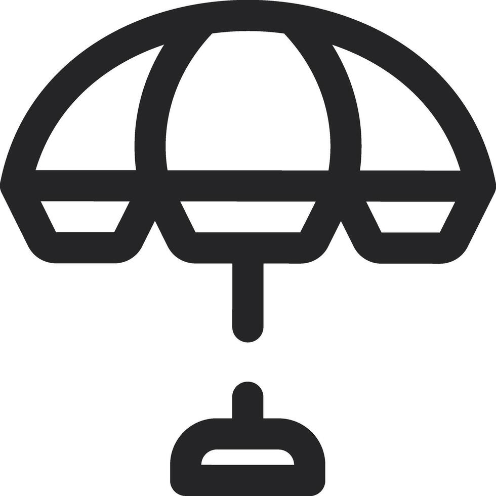 Rounded Stroke Umbrella Icon vector
