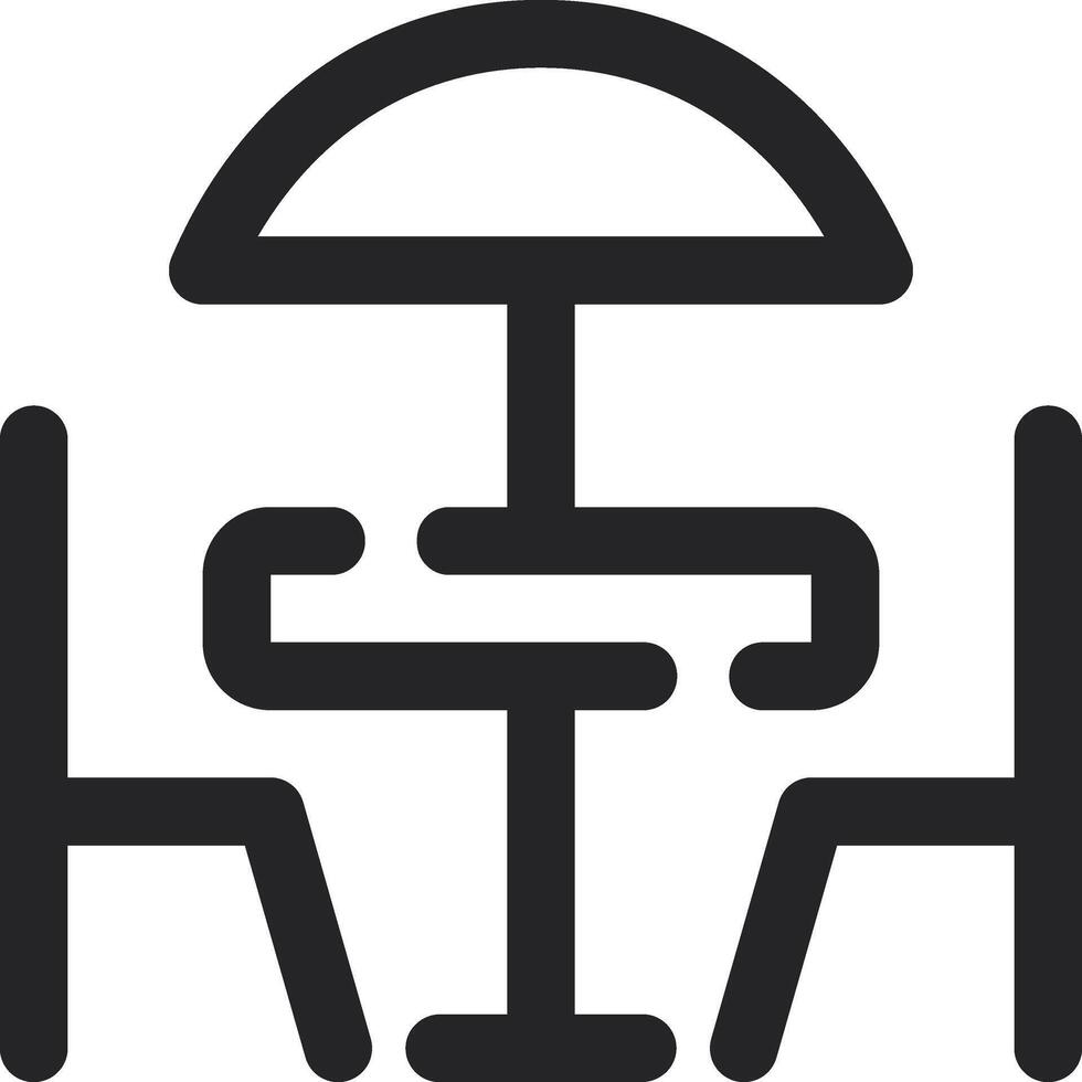 Rounded Stroke Cafe Table Icon vector