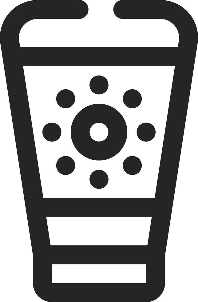Rounded Stroke Sun Cream Icon vector