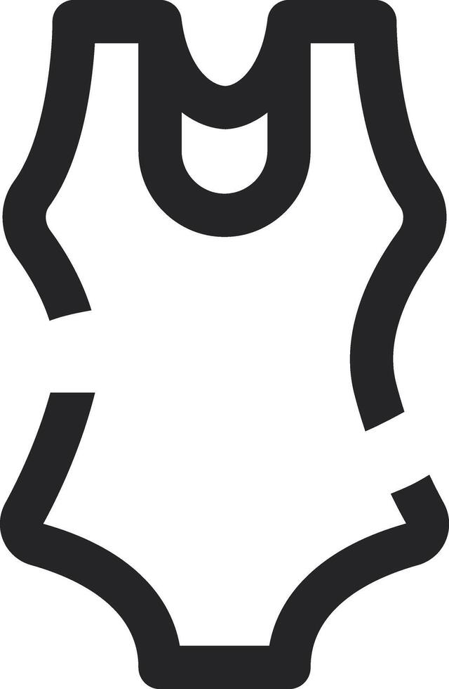 Rounded Stroke Swimsuit Icon vector