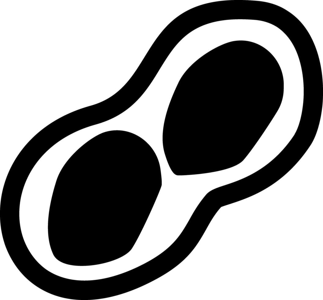Rounded Filled Peanut Icon vector