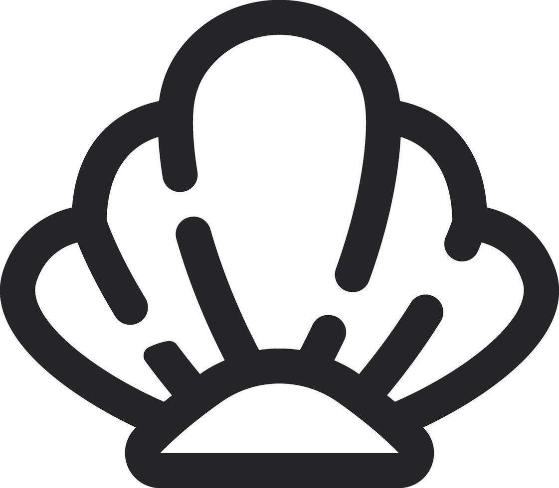 Rounded Stroke Shell Icon vector