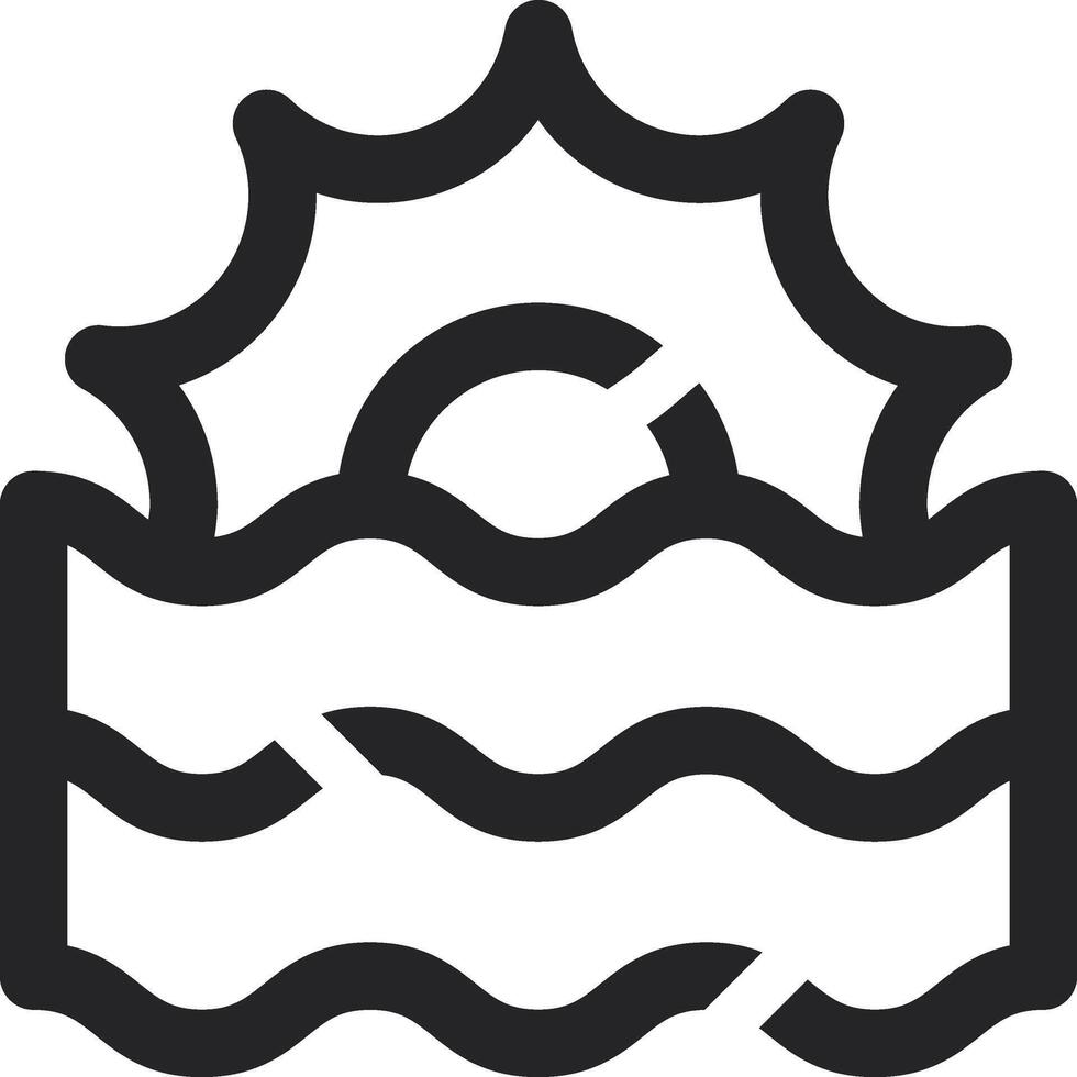 Rounded Stroke Sunset Icon vector