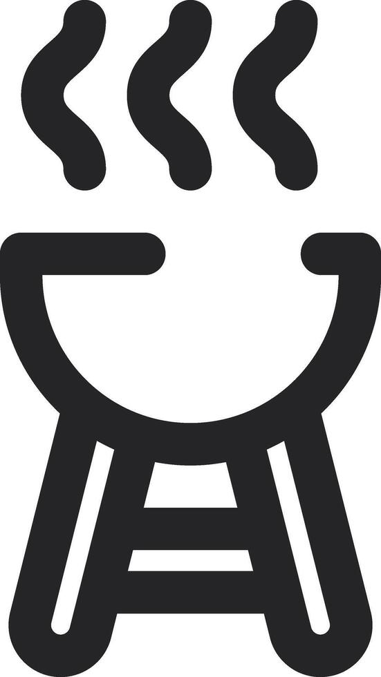 Rounded Stroke Bbq Icon vector