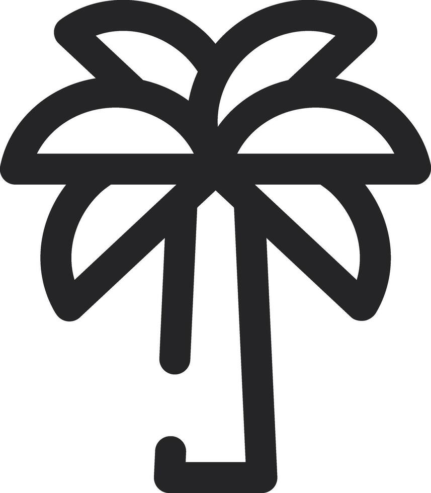 Rounded Stroke Palm Tree Icon vector
