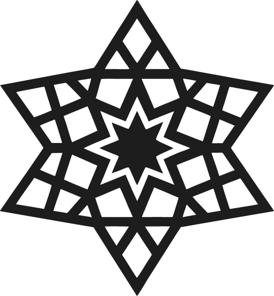Intricate Islamic Star Geometric Pattern vector