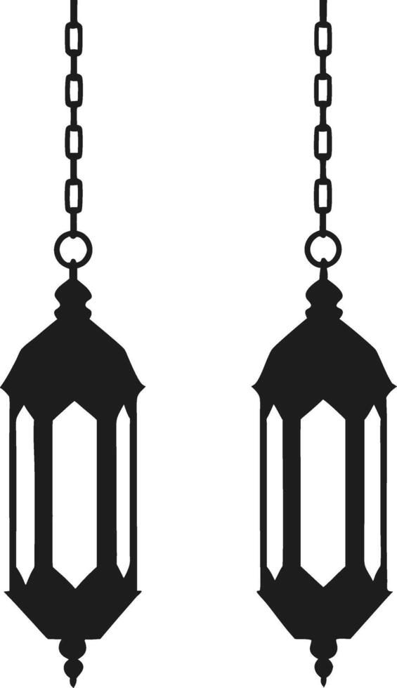 Elegant Hanging Lantern Silhouette for Ramadan and Islamic Designs vector