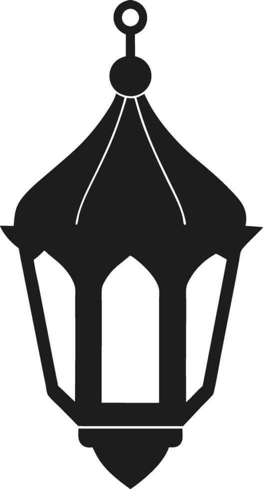 Islamic Lantern Silhouette Design vector