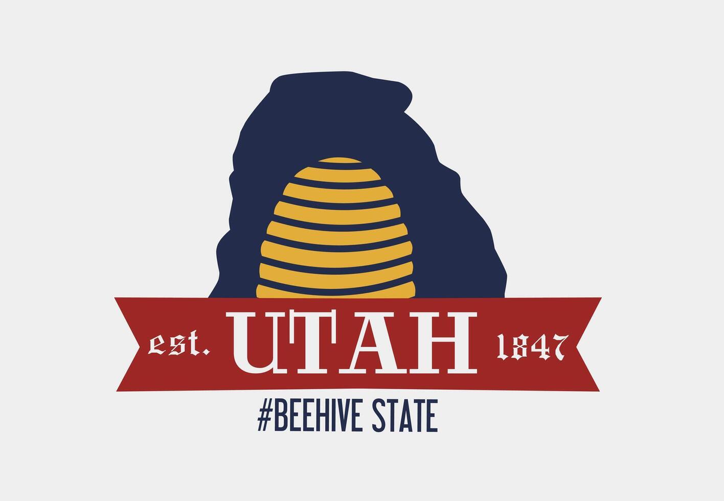 Vintage Utah Beehive State Emblem Design vector