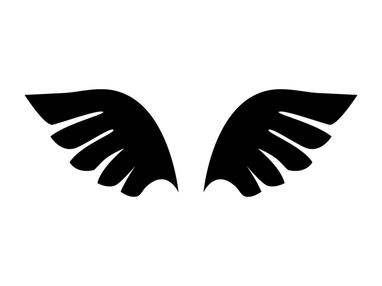 wings with black wings on a white background vector