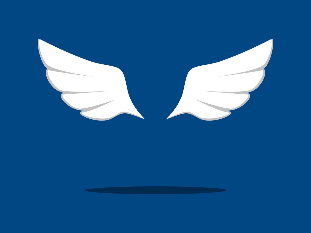 a angel wing icon on a blue background vector