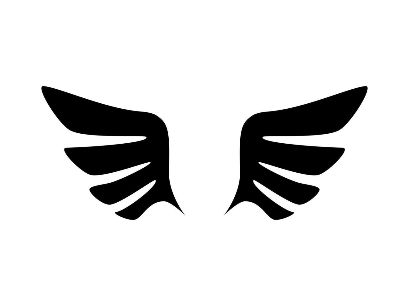 a black and white silhouette of wings vector
