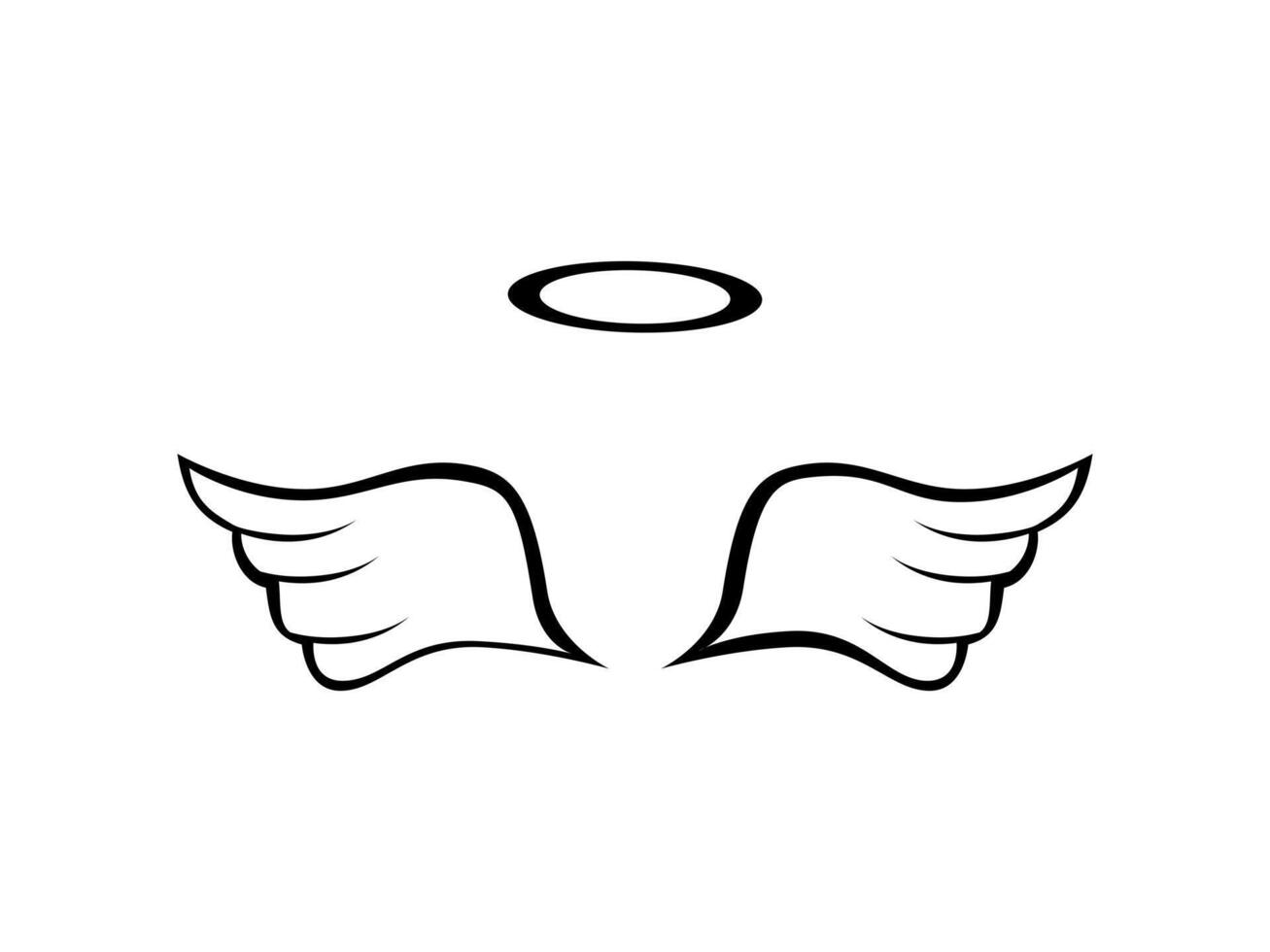 angel wings icon with halo vector