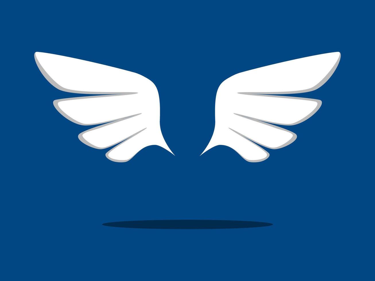 a white angel wing icon vector