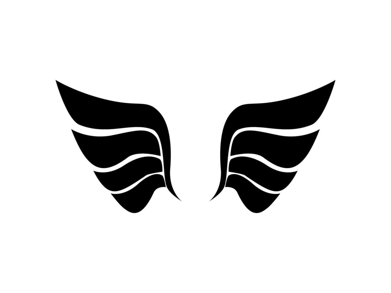 a black and white illustration of two wings vector