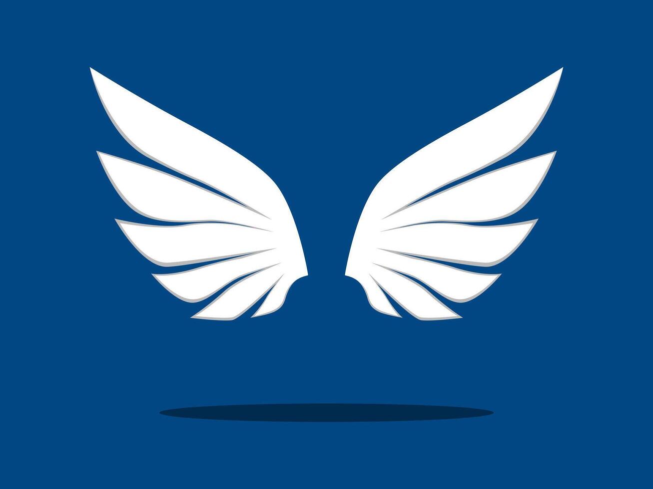 angel wing icon on a blue background vector