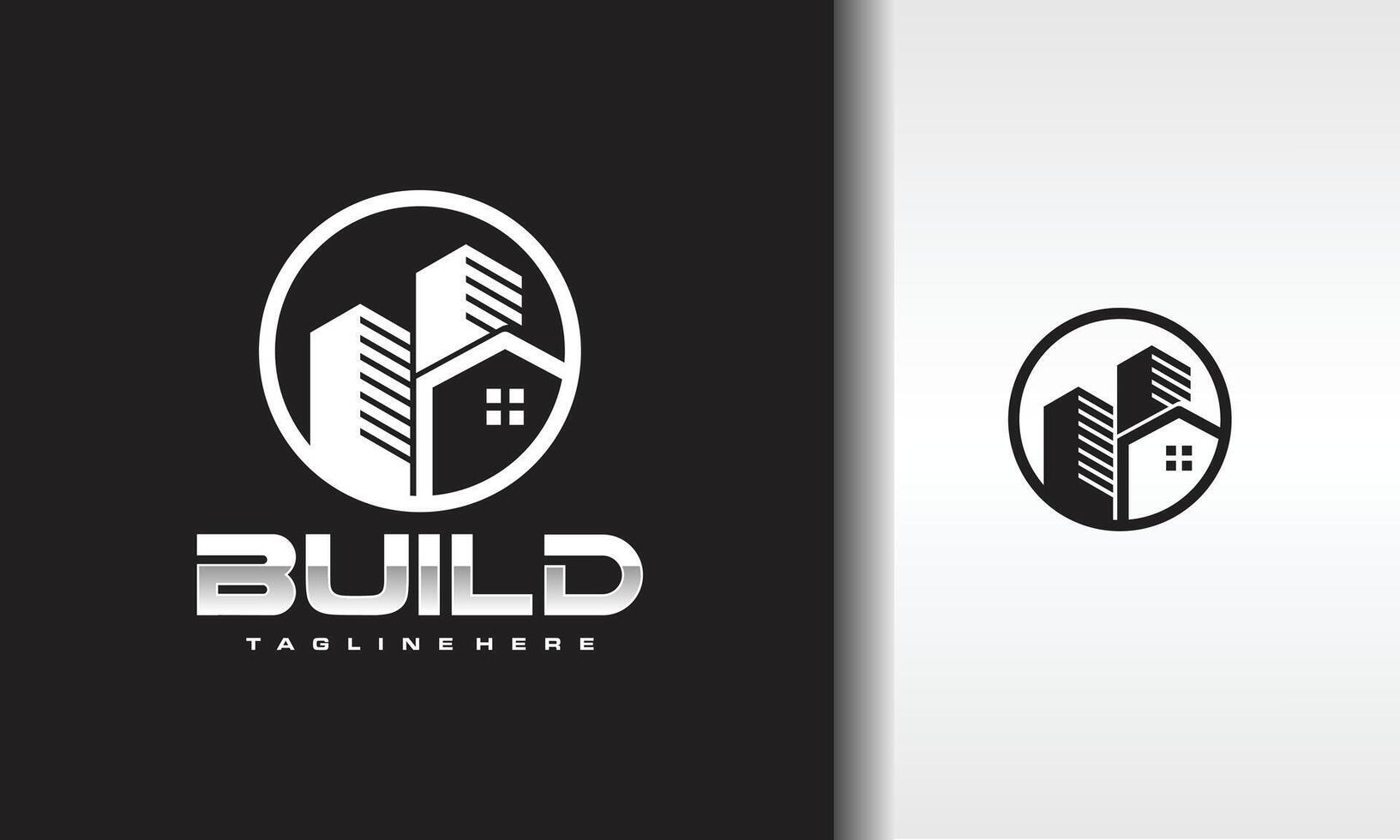 the circle house building city logo vector