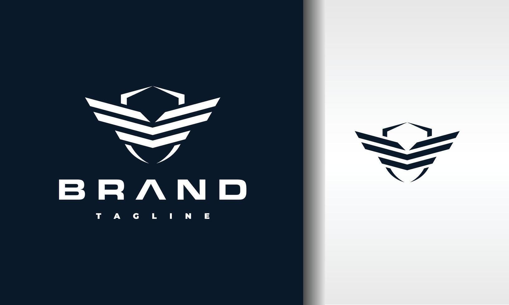 the simple shield wing logo vector