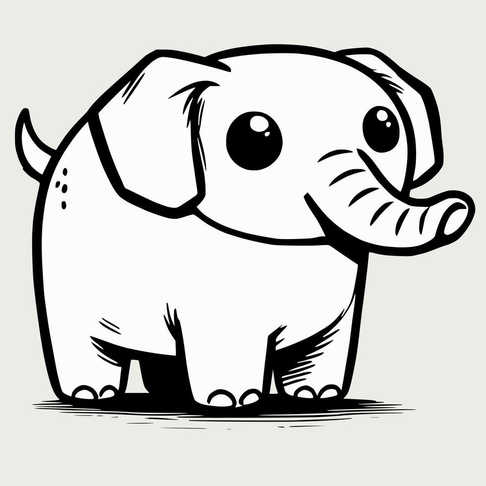 An elephant is standing in a line with a white background vector