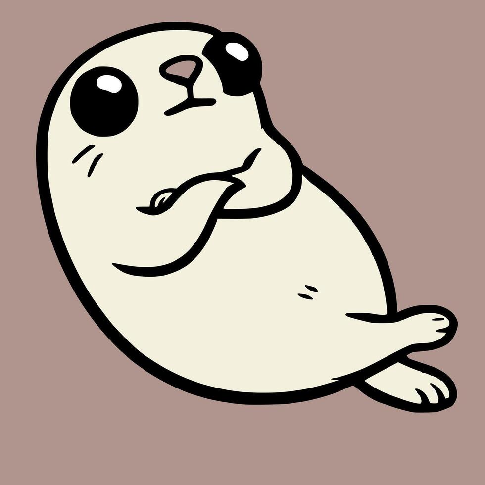A cartoon seal with big eyes and a big nose vector